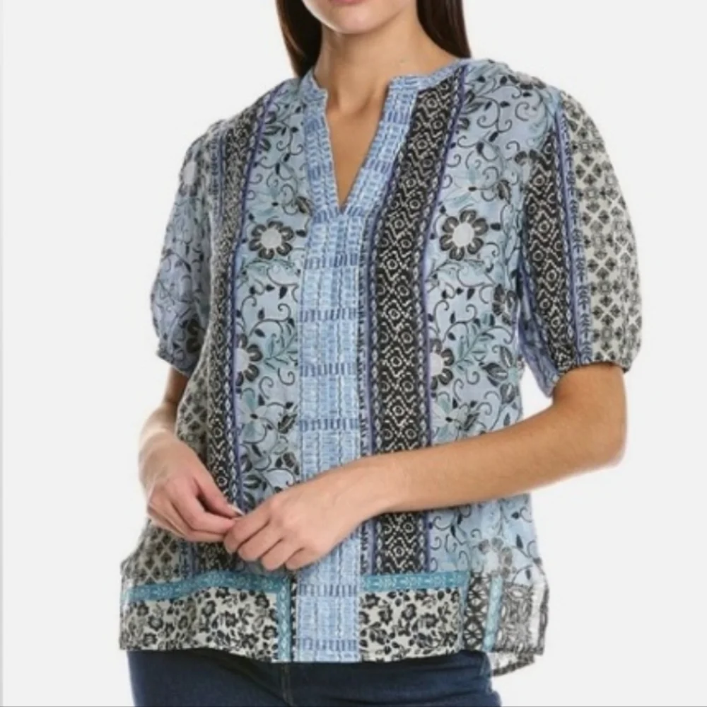 Johnny Was Floret Villa Puff Sleeve Blouse